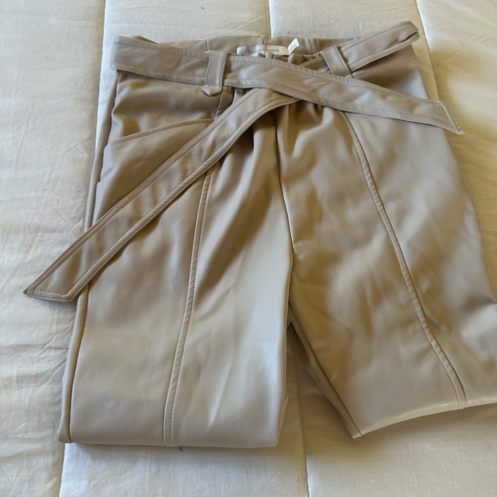 Faux leather pants.